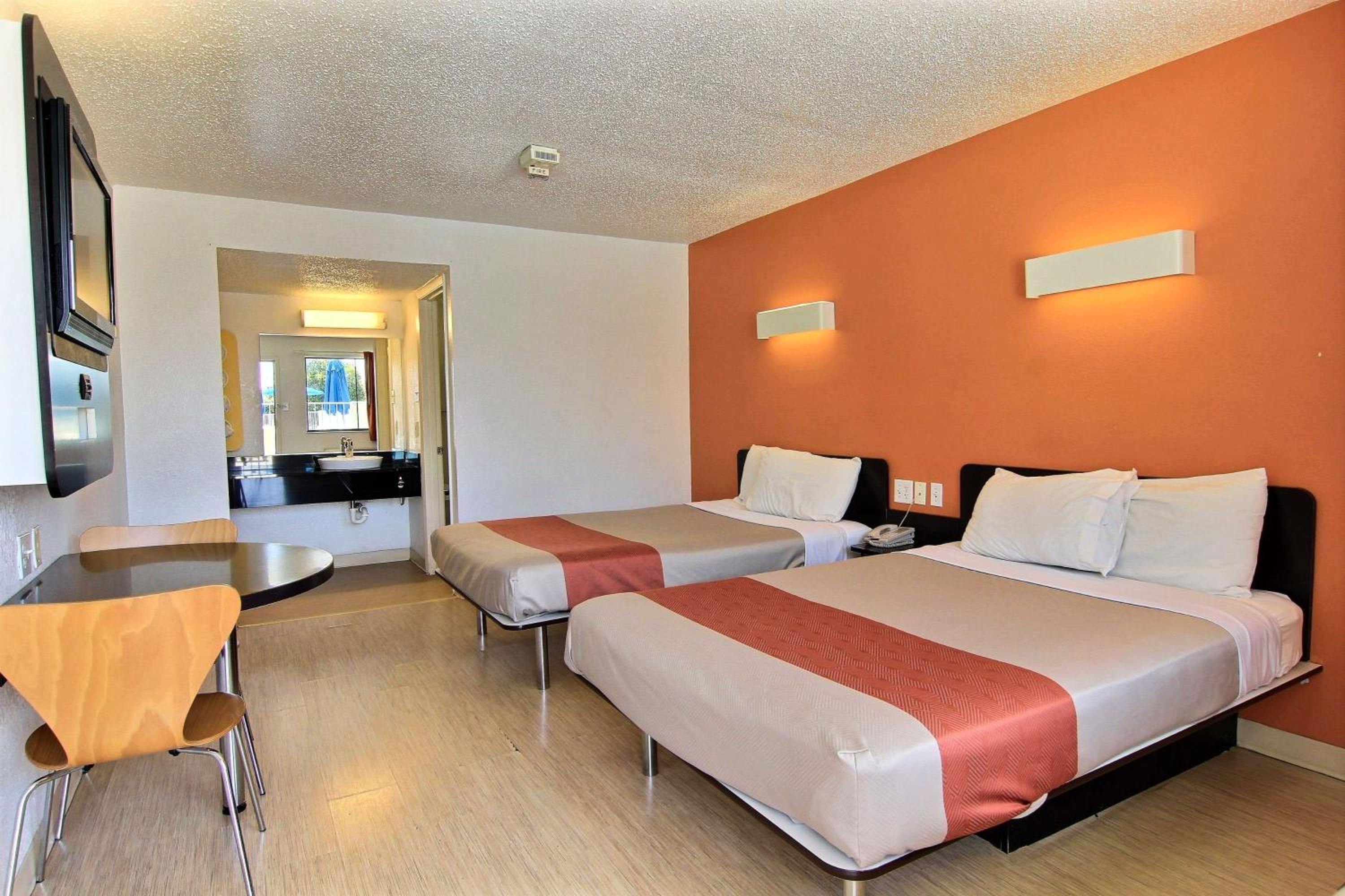 2 Full Beds | ADA/RI Shower/Mini Fridge