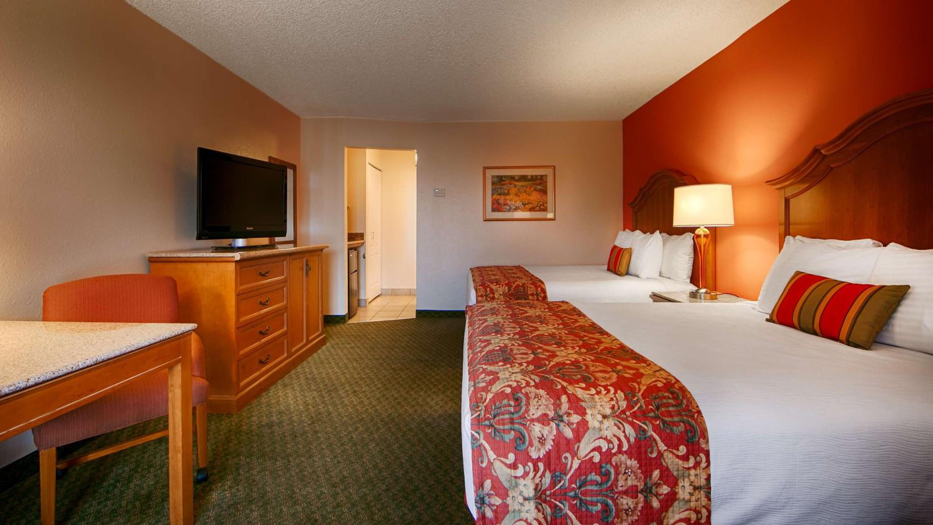 Queen Room with Two Queen Beds and Mobility Accessible Roll-In Shower