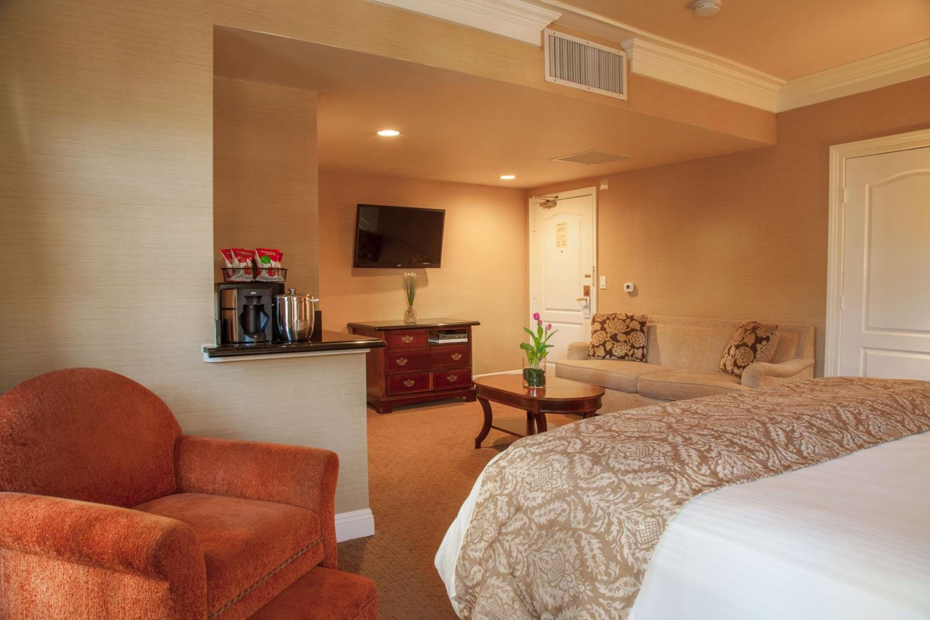 King Room with Mobility Accessible Roll-In Shower and Sofa Bed