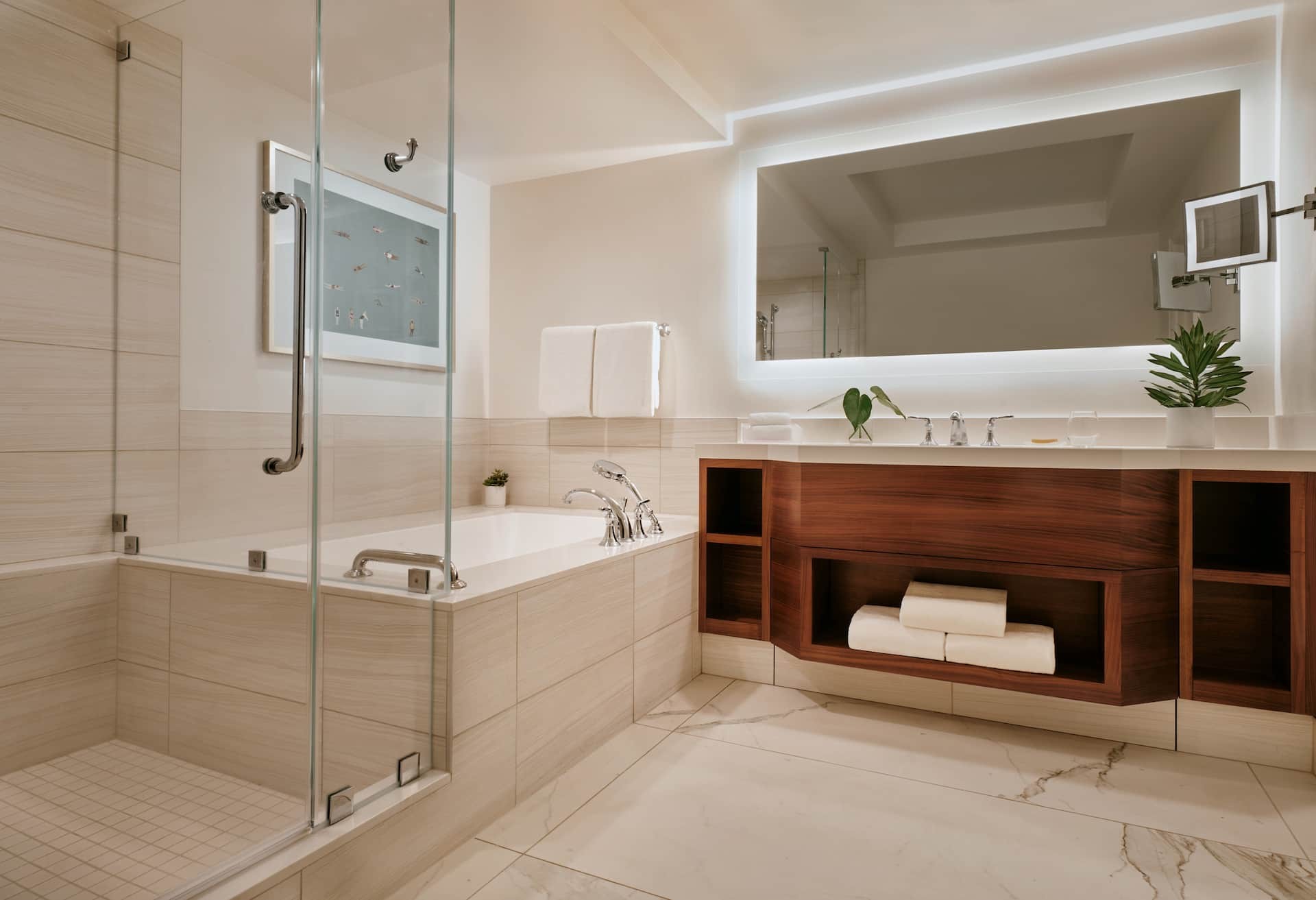 1 King Bed Mobility Accessible Roll in Shower