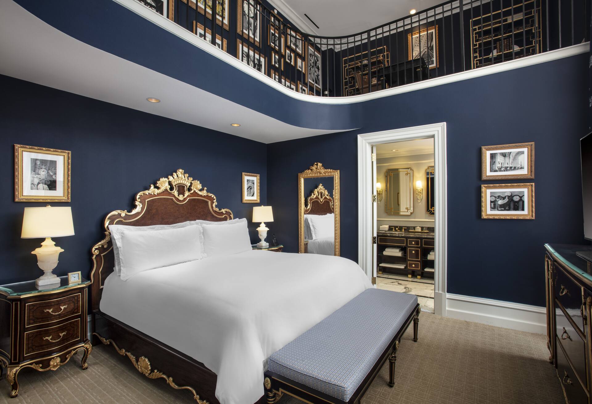 Bi-level Study with Library Loft- 1 King Bed