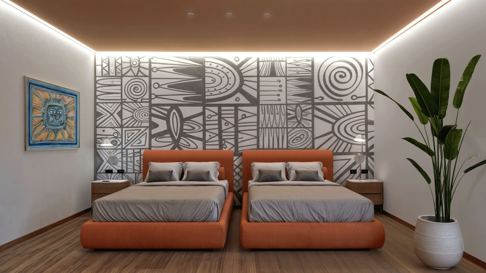 Deluxe Room, 2 Twin Beds, Partial Sea View