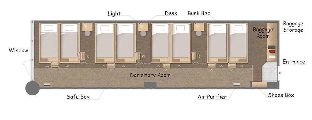 Female Single Dormitory Bed, Non Smoking (Bunk Bed) thumbnail 5