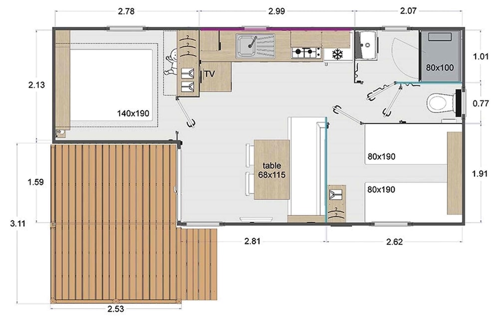 Mobil Home Ese (4pers, linge compris) photo 3