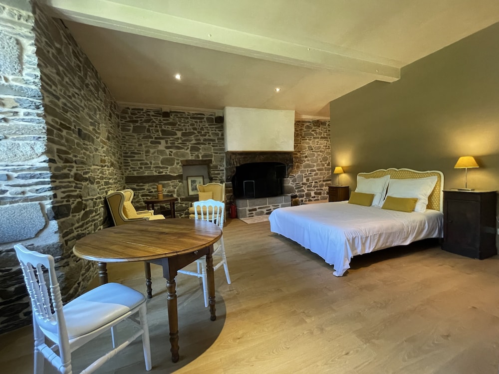 Studio, Fireplace, Courtyard View