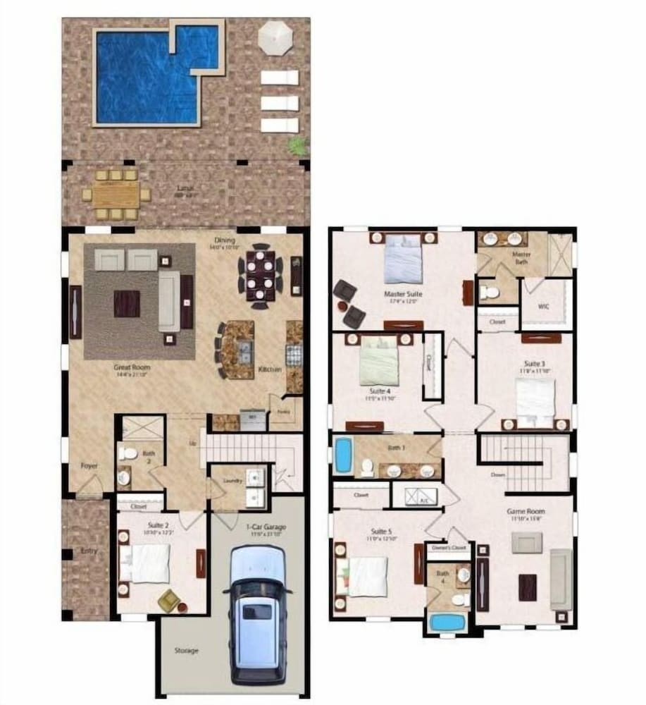 House, Multiple Beds (7412 MA - Stylish Home Near Parks)
