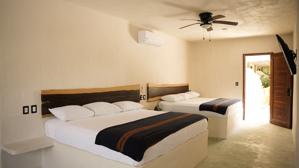 Room with Two King Beds with Street View and Private Bathroom