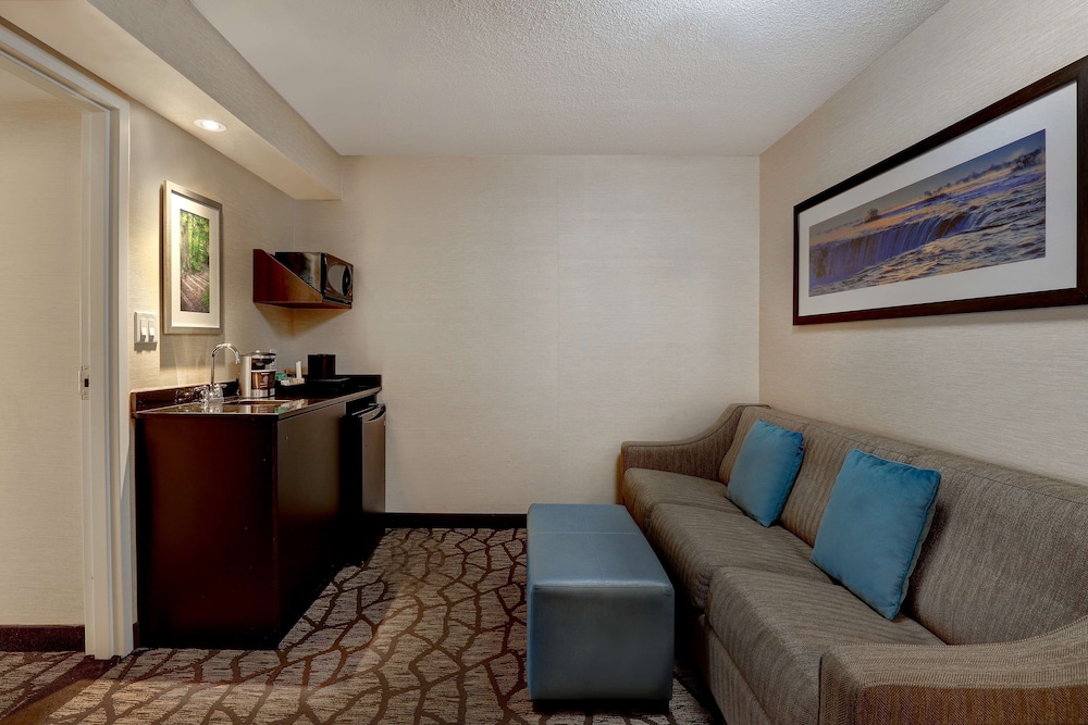 King Bed with Whirlpool, Sofa Bed and partial view of Niagara Falls - Floor 30