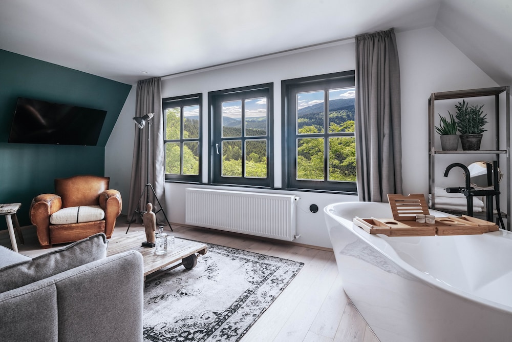 Executive Suite, 1 Queen Bed with Sofa bed, Bathtub, Mountain View