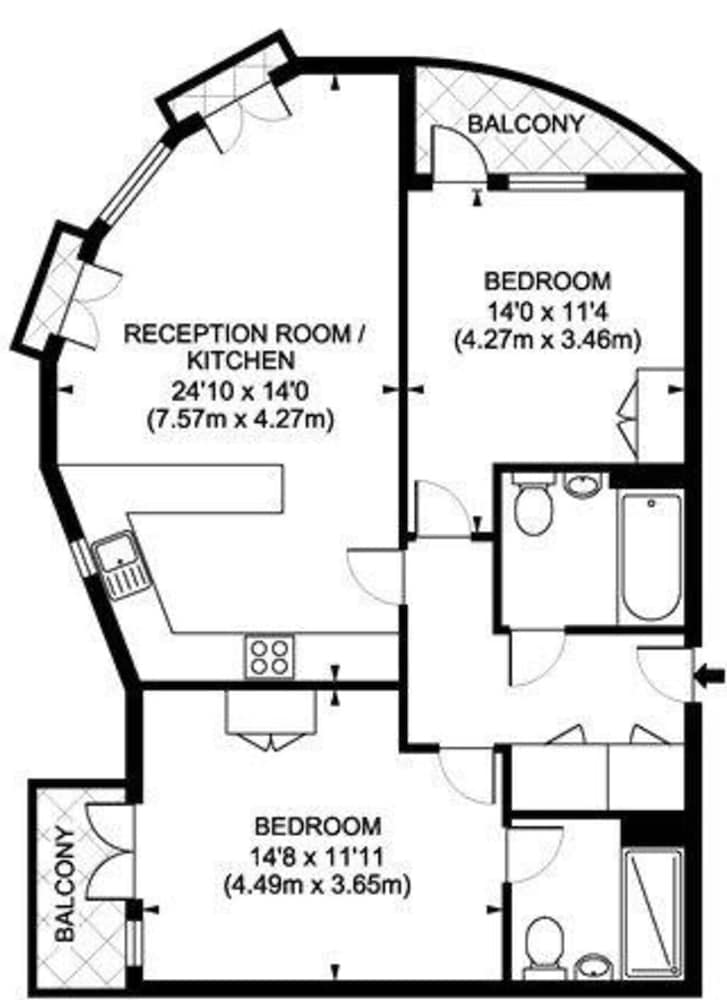 Basic Apartment, 2 Double Beds
