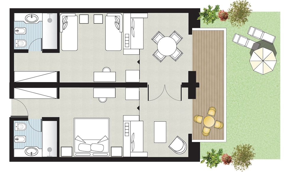 Palace Family Bungalow Suite, Side Sea View