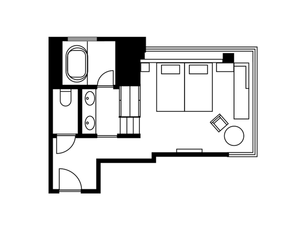 Corner Hollywood Twin room, Smoking(Electronic Cigarette Only) photo 2