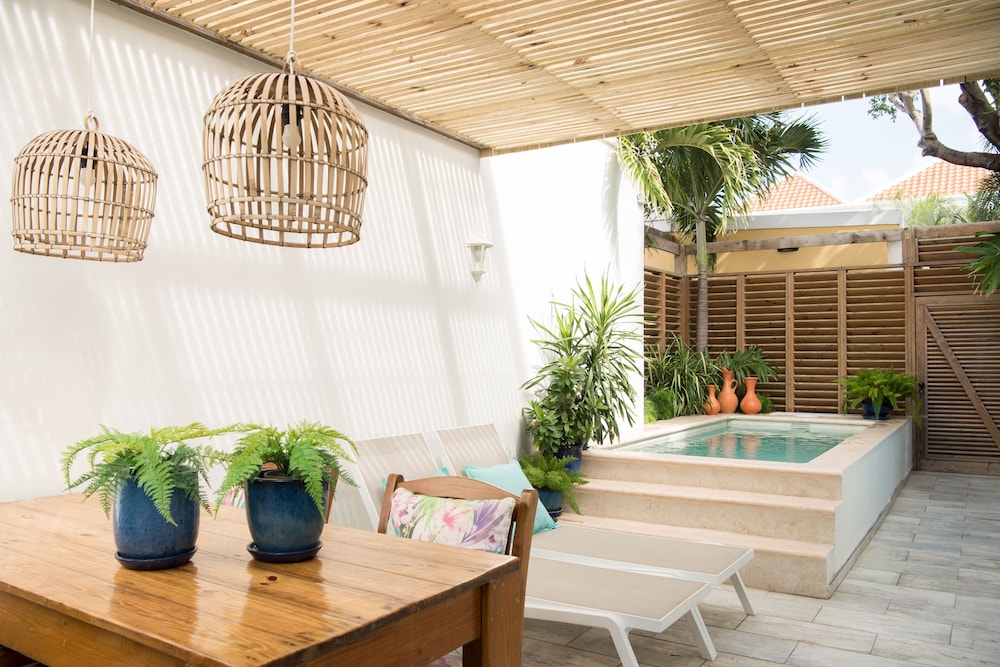 Luxurious monumental suite with private terrace and private pool.