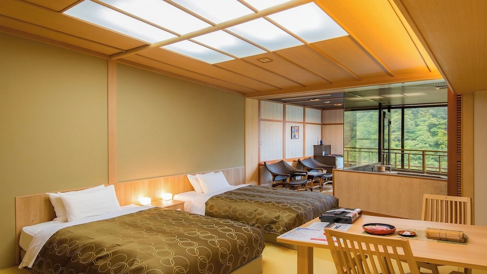 Japanese style twin bed room with open air bath, Non-Smoking - Photo 1