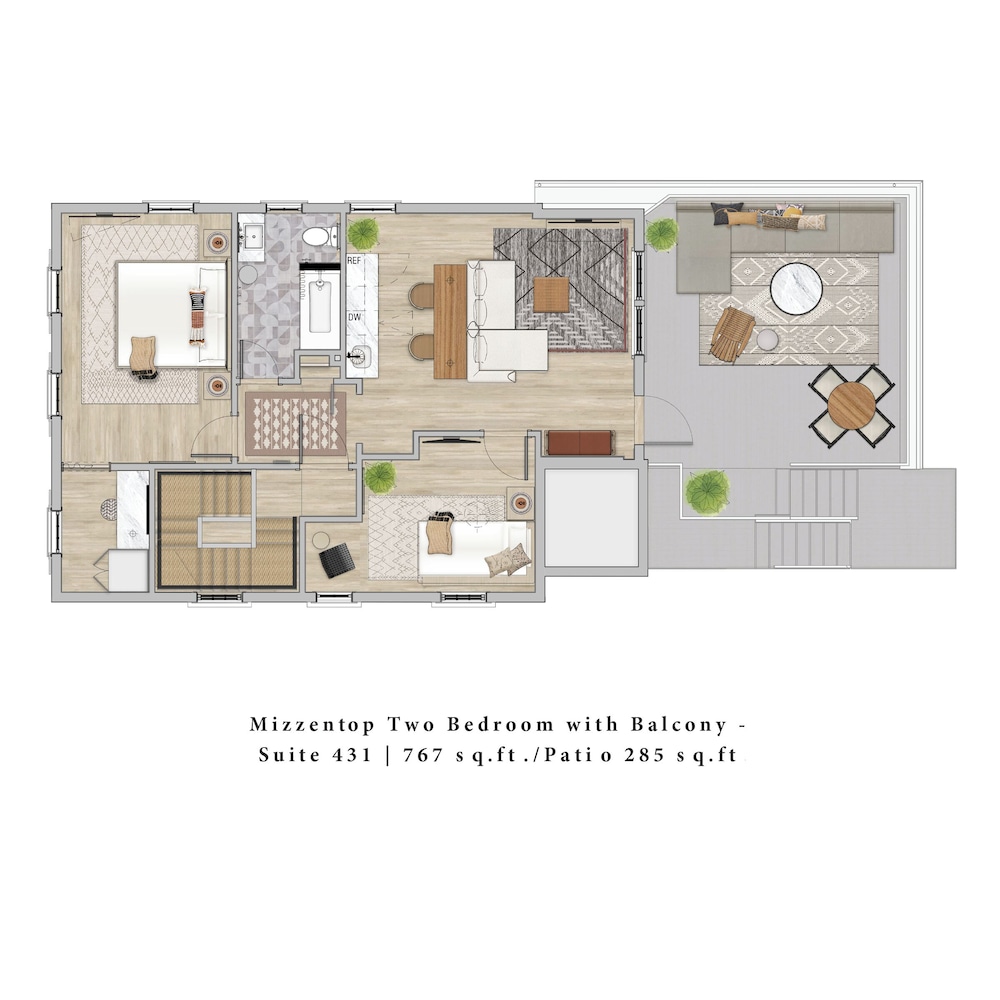 Suite, 2 Bedrooms, Balcony (Mizzentop)