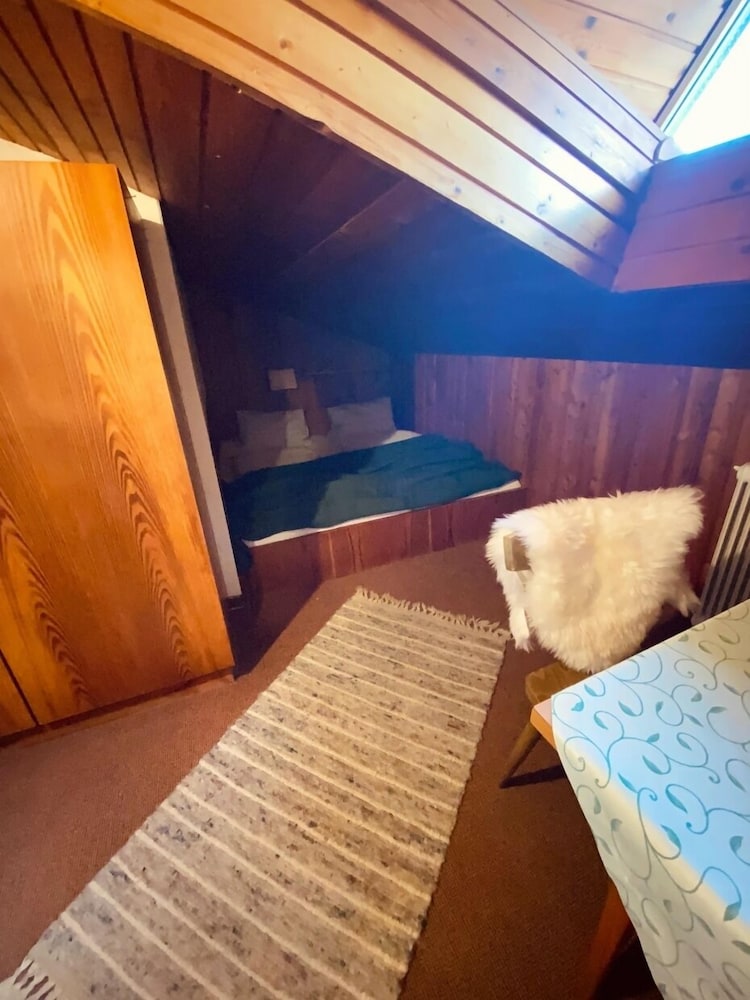 Economy Double Room, Shared Bathroom, Mountain View (Hüttezimmer Dachschräge)