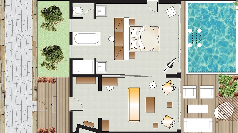 Junior villa waterfront with private pool (one bedroom)