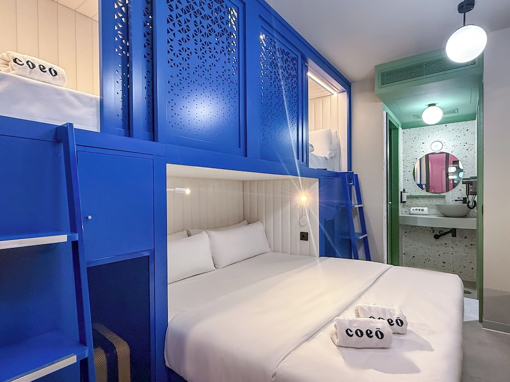 Room with Double + Bunk Beds and Private Bathroom
