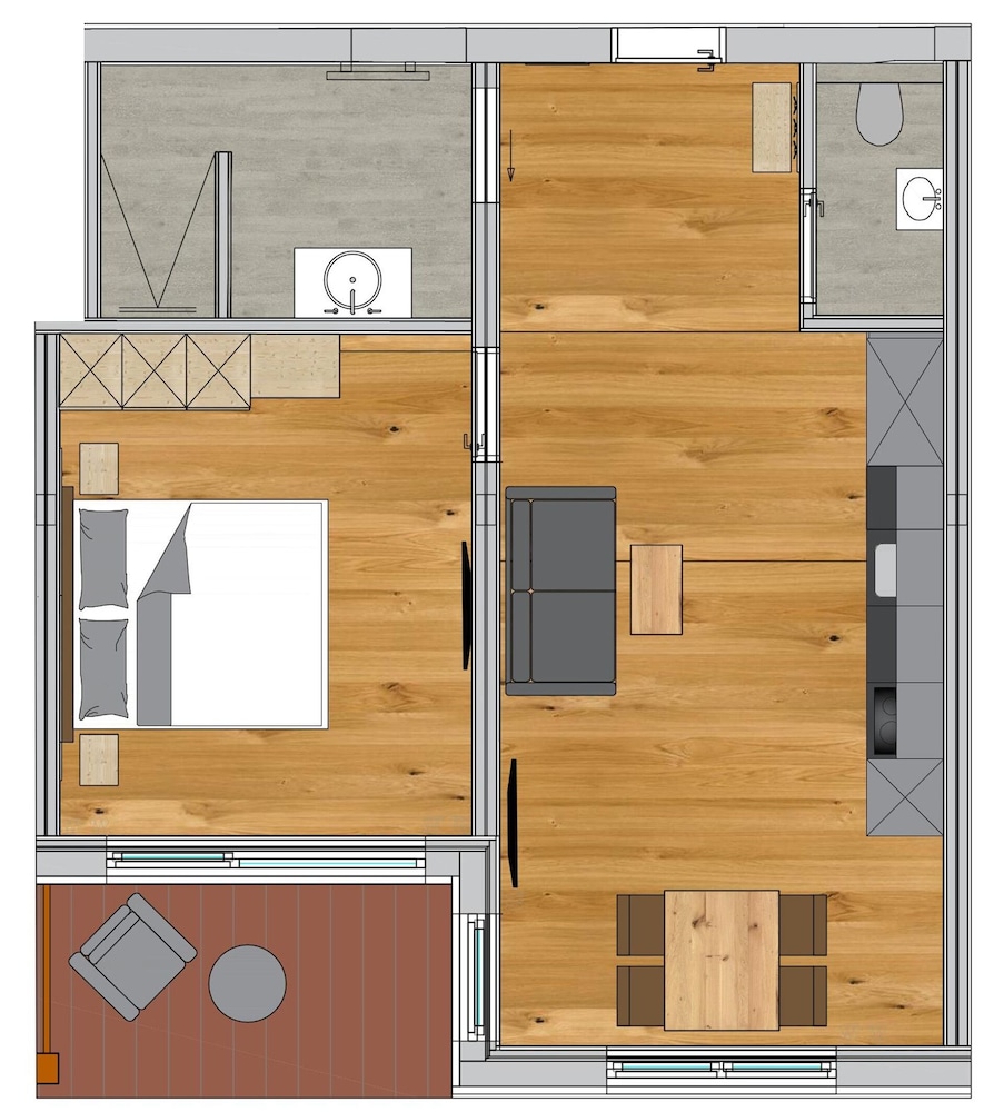 Apartment, 1 Bedroom, Balcony, Mountainside photo 2