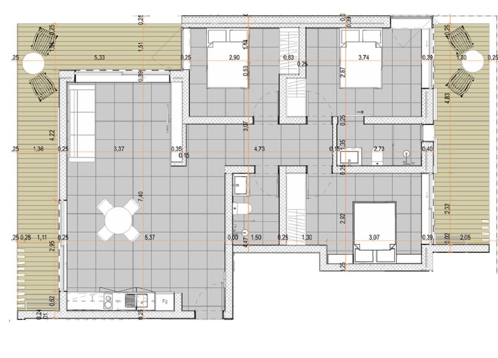 Apartment, 3 Bedrooms, Balcony, Garden View