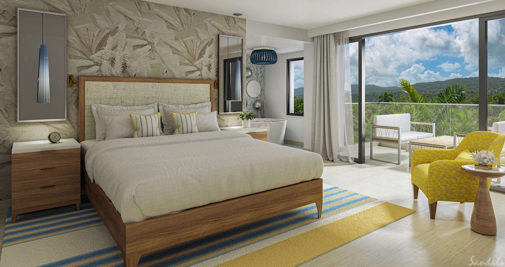 Chambre Luxe, 1 très grand lit, baignoire à jets (Travertine)