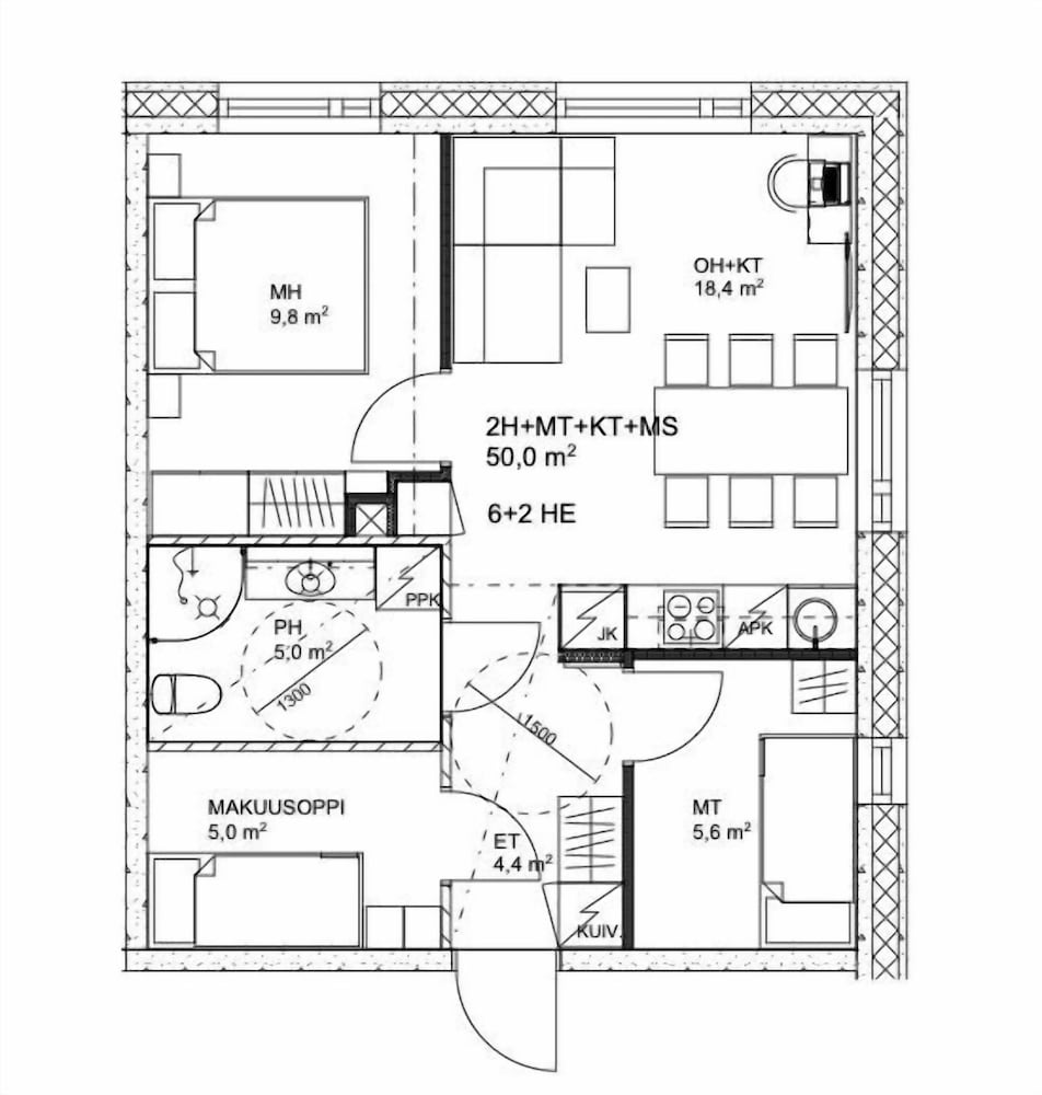 Classic Apartment, 2 Bedrooms, Sauna, Courtyard View