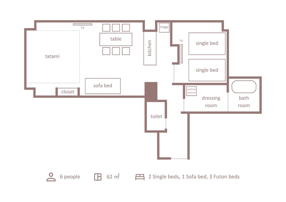 Premium Suite - 1BR with 6beds (with Tatami Room), Non Smoking - Photo 1