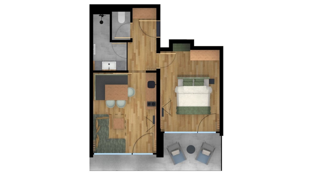 Deluxe Apartment, 1 Bedroom, Balcony, Mountain View