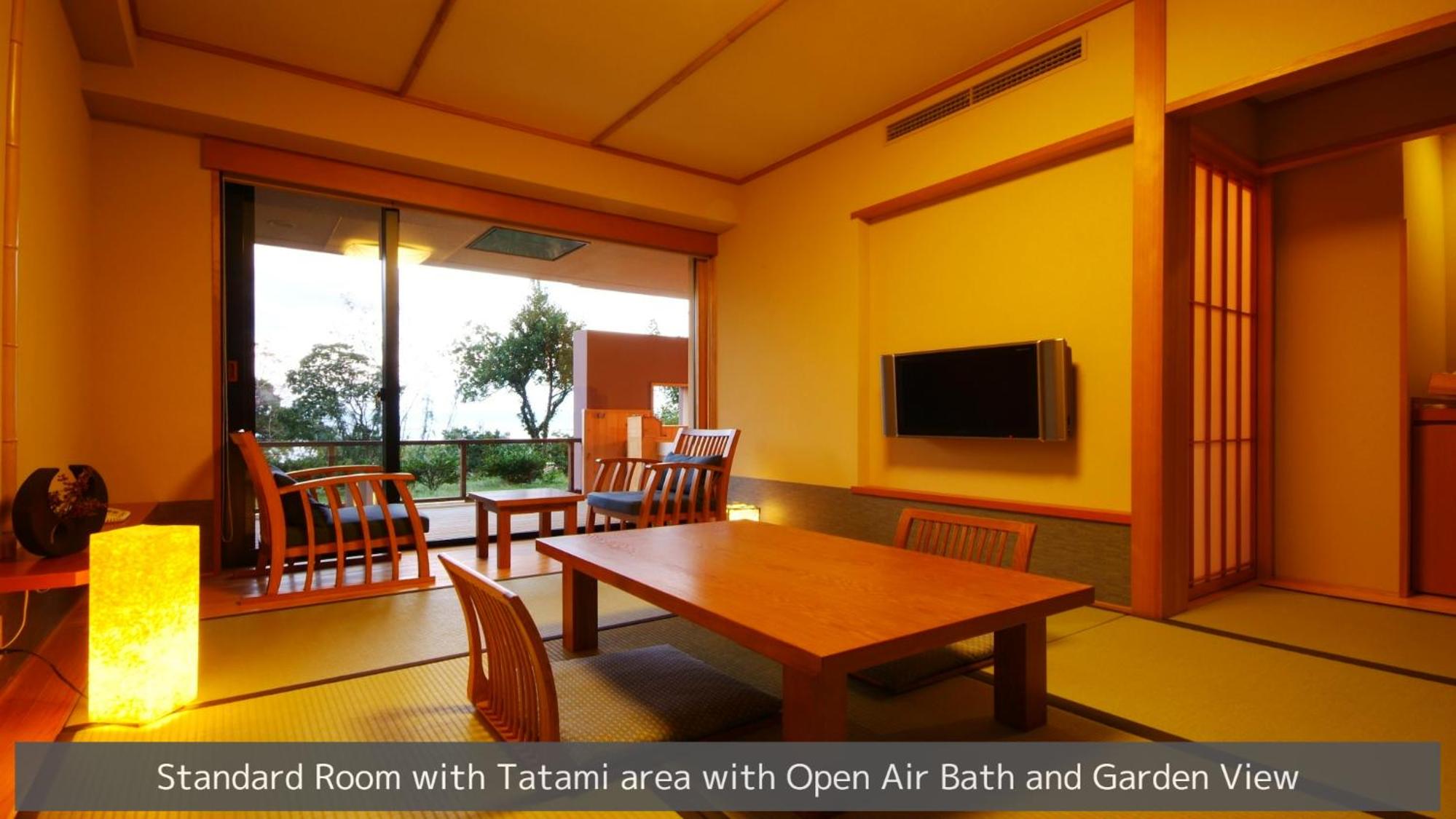 Standard Room with Tatami area with Open Air Bath and Garden View photo 3