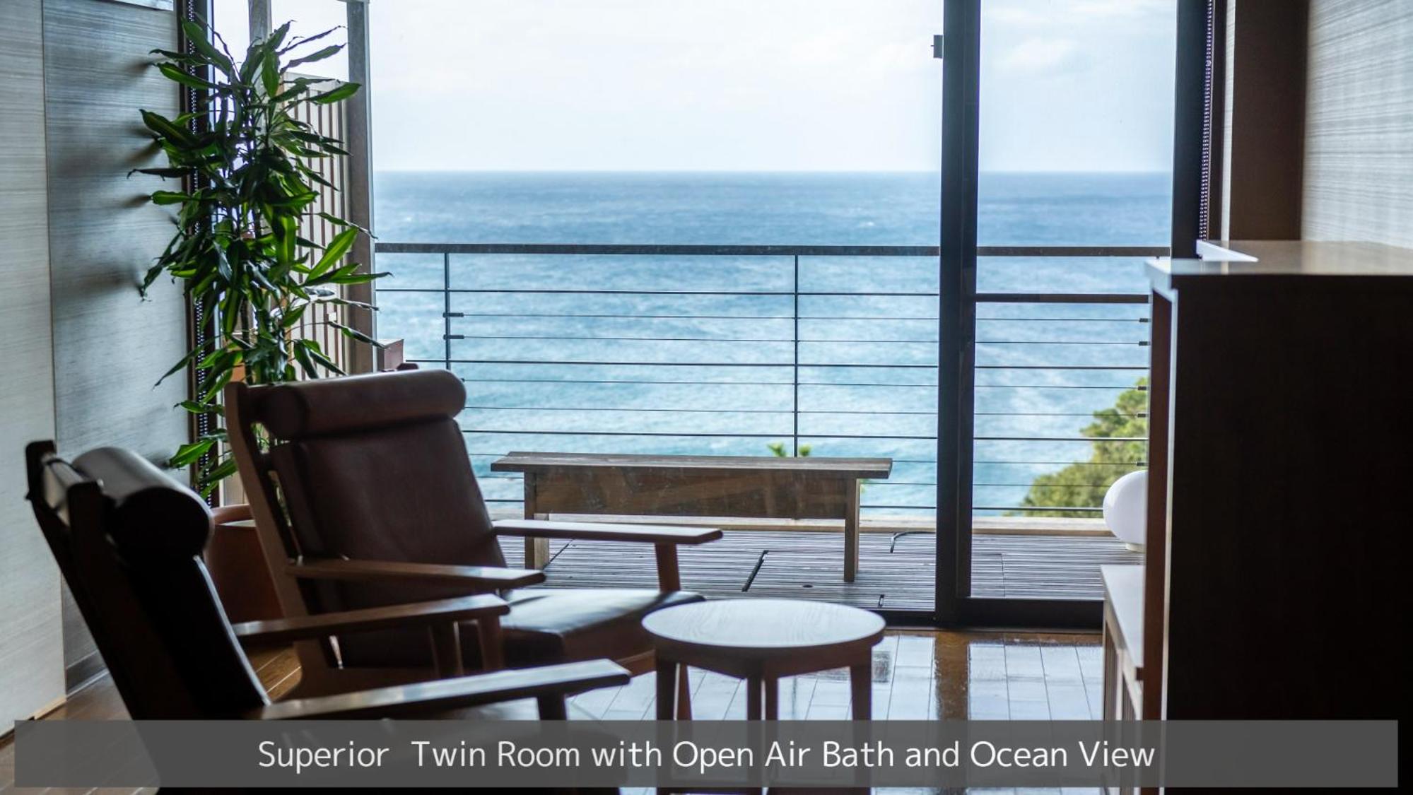 Superior Twin Room with Open Air Bath and Ocean View photo 3