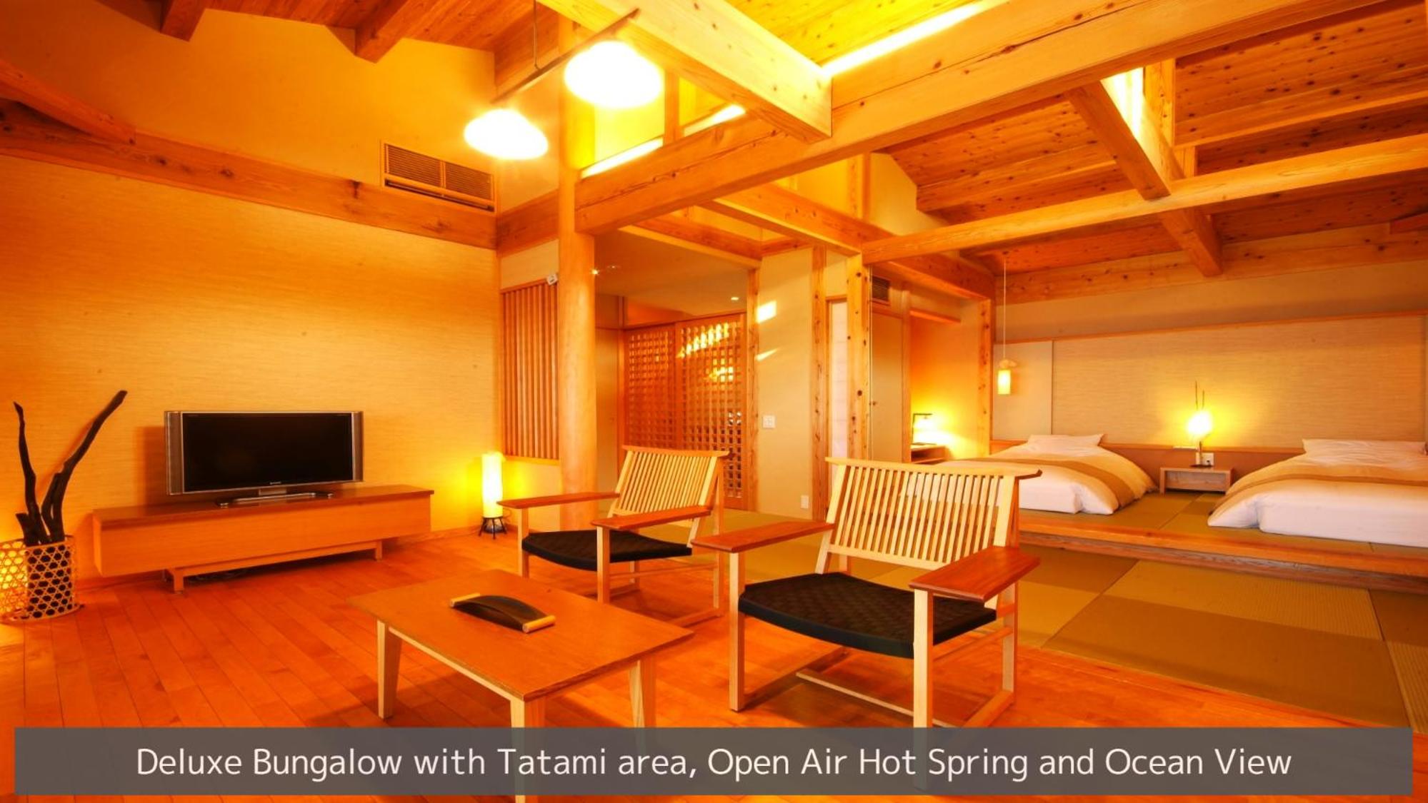 Deluxe Bungalow with Tatami area with Open-Air Hot Spring Bath and Ocean View photo 2