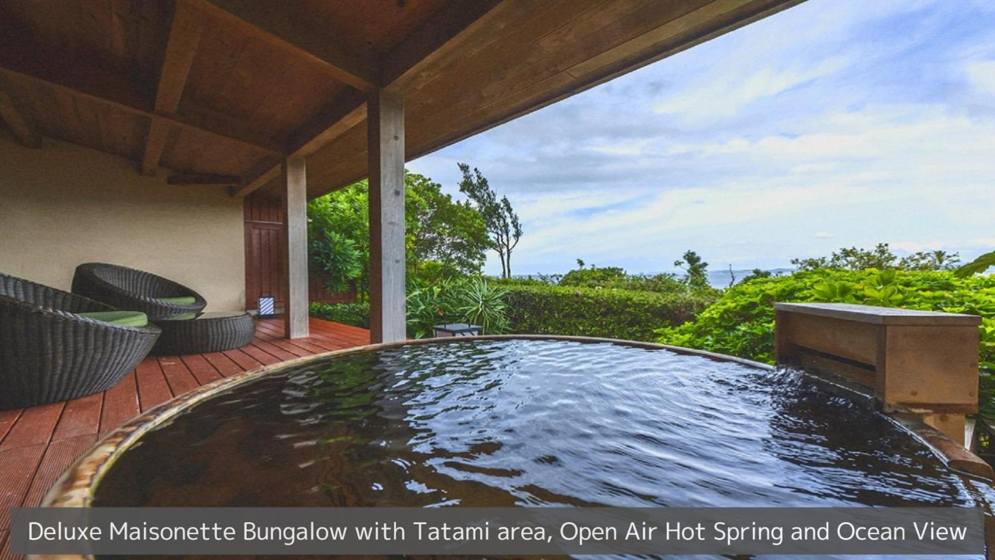 Deluxe Maisonette Bungalow with Tatami area with Open-Air Hot Spring Bath and Ocean View photo 3