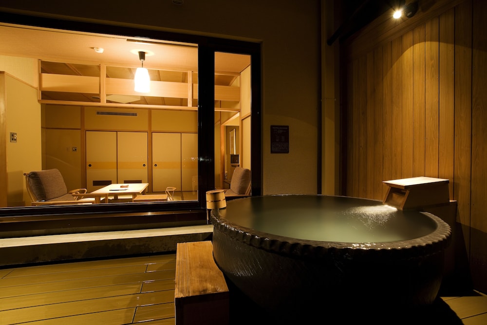 Japanese room with an open-air bath Japanese room with an open-air bath, Smoking