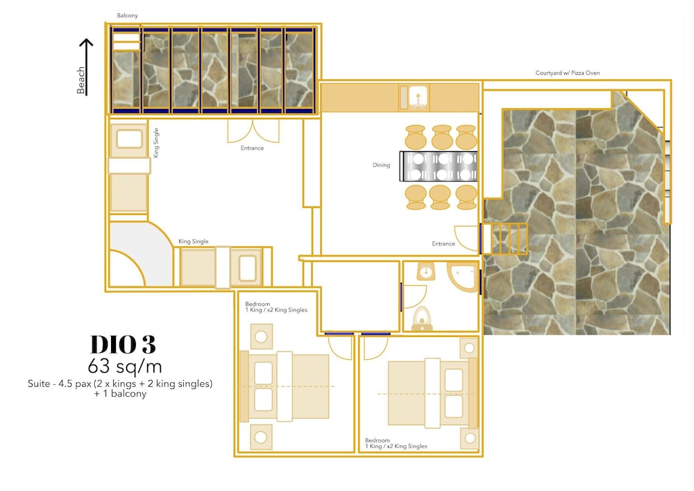 Apartment, 2 Bedrooms, Beach View, Beachfront
