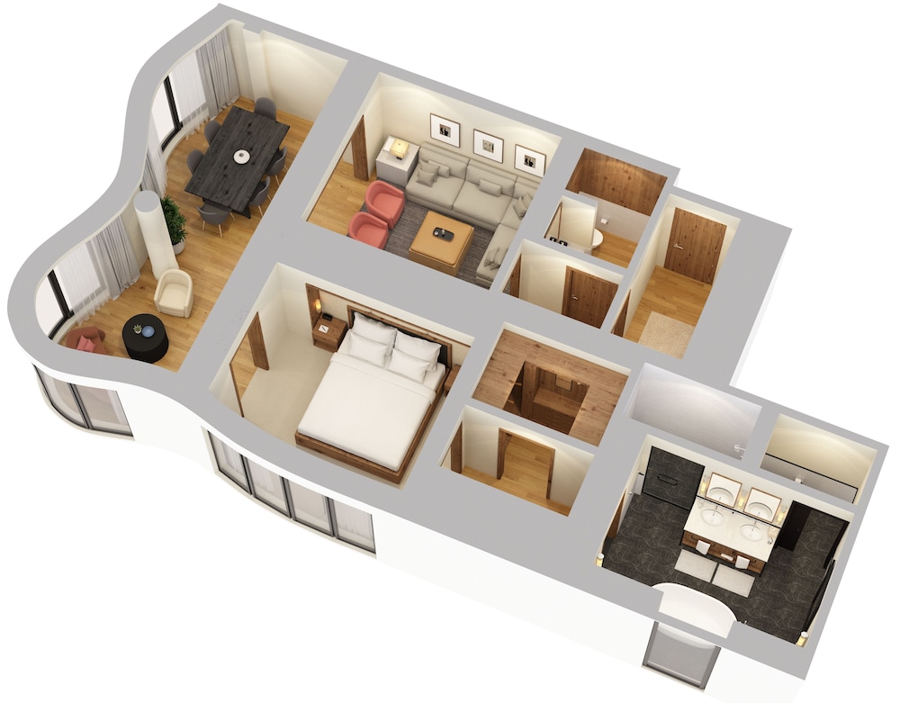 Suite, 1 King Bed, Corner (Skyline)