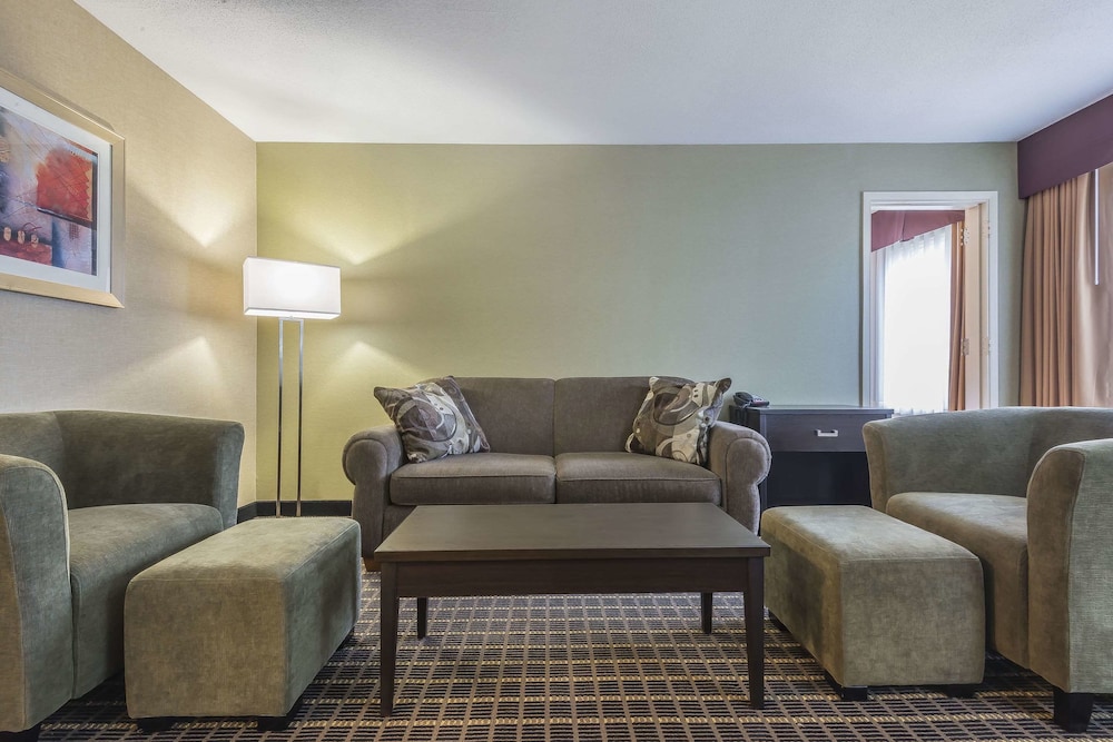 living room with two couches and a coffee table