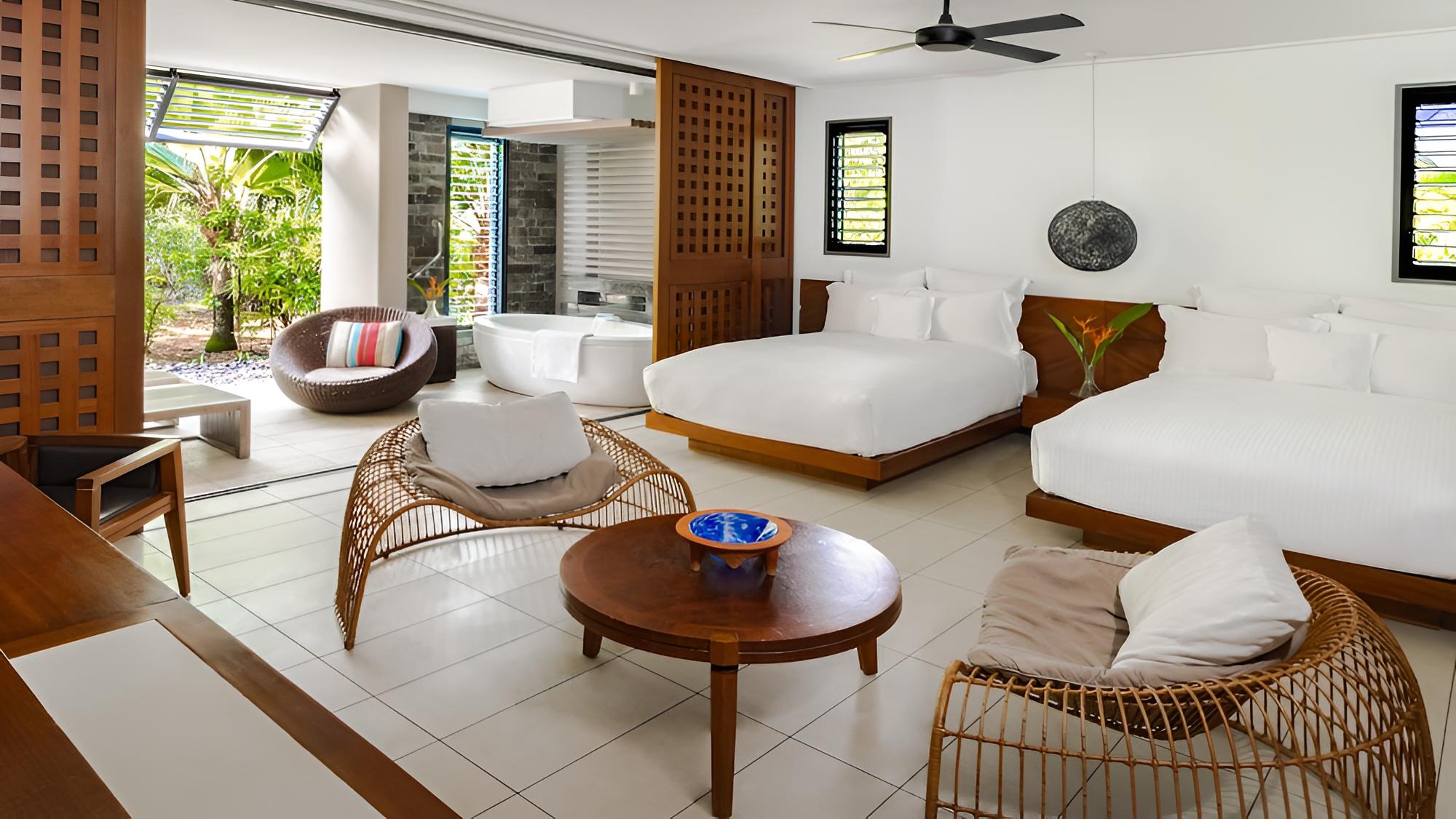 Room, 2 Double Beds, Pool Access, Garden View - Photo 1