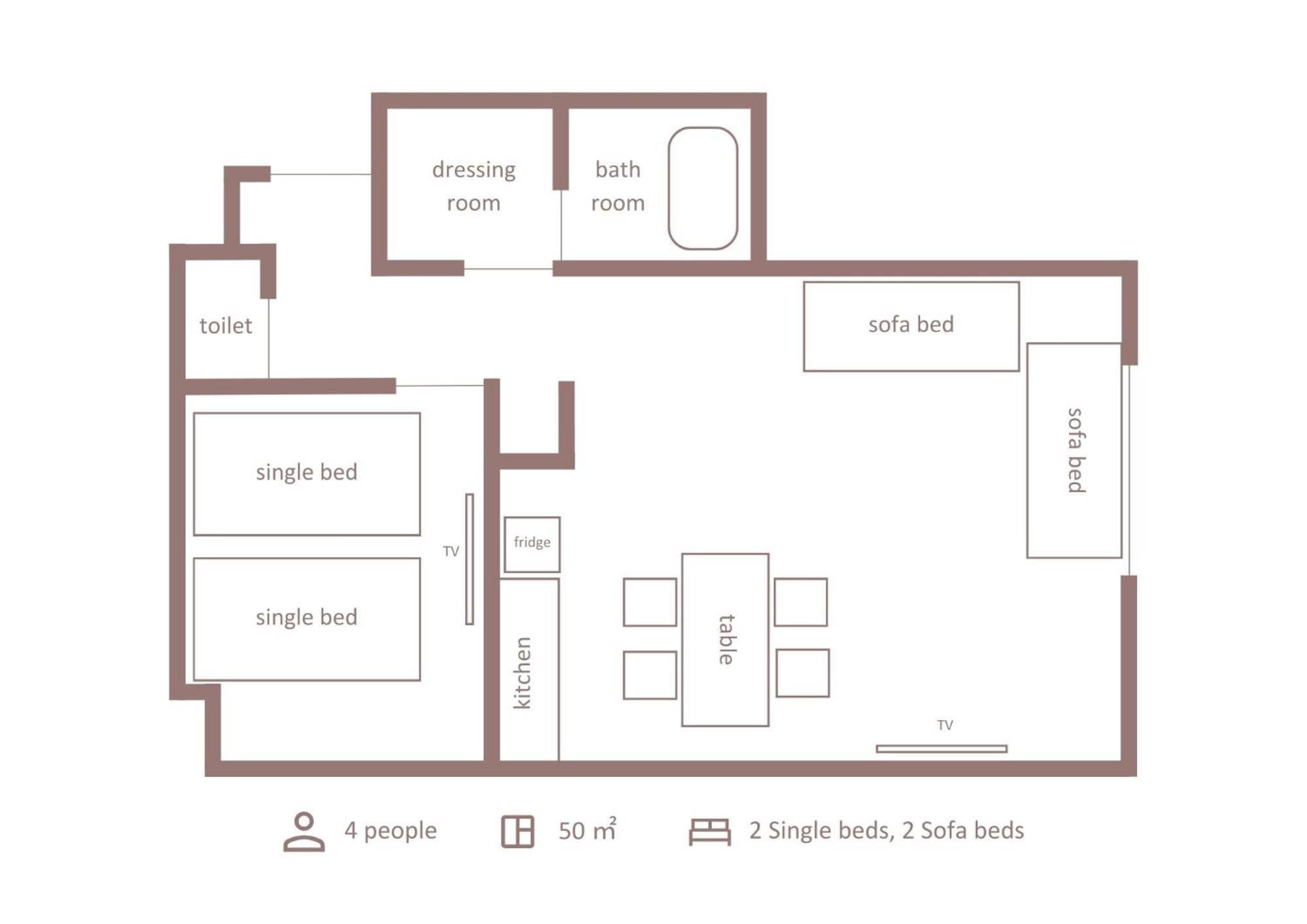 Deluxe Quadruple Room ​with Private Sauna (21:30-23:00) - Photo 14