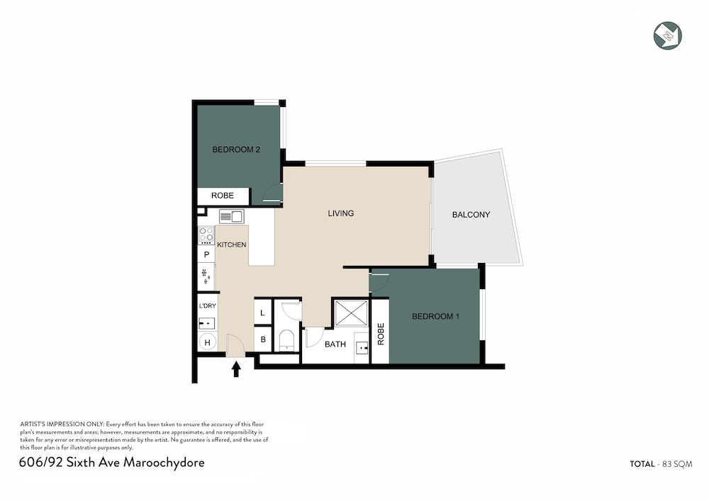 Verve - 2 Bedroom Partial Ocean View Apartment (located 150m away at 92 Sixth Ave, Maroochydore) photo 3