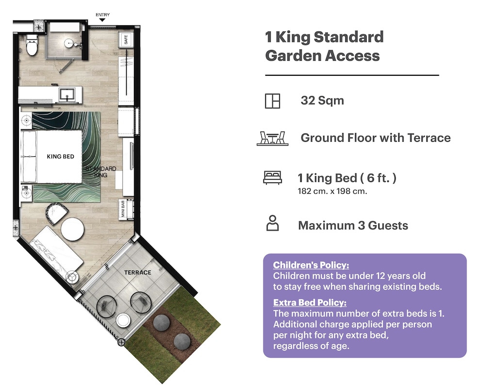 Standard Room, 2 Double Beds (Garden Access) - Photo 7