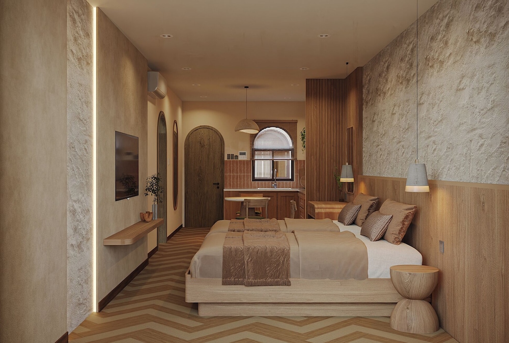 Luxury Double or Twin Room, Kitchen, City View