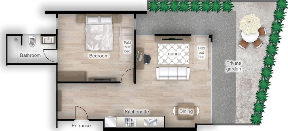 One Bedroom Garden Apartment - type A - Photo 2