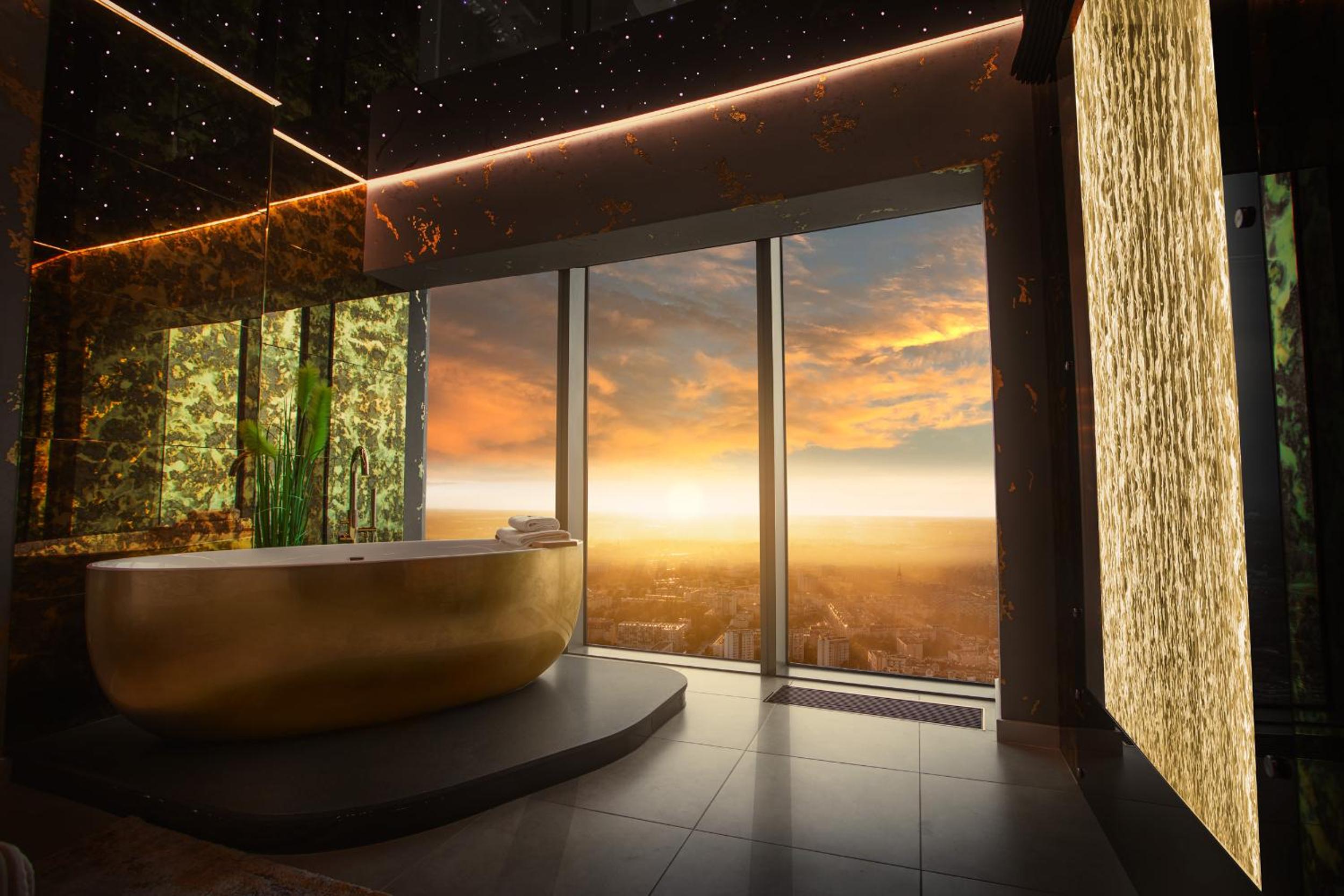42 Floor Premier Apartment with Bathtub