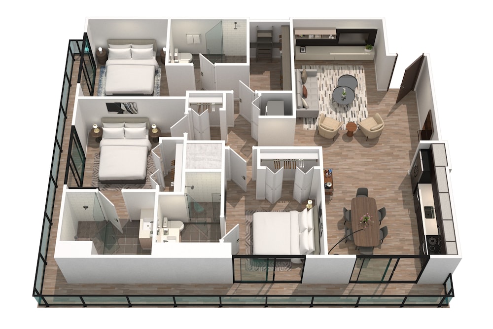 Suite, Multiple Beds, City View