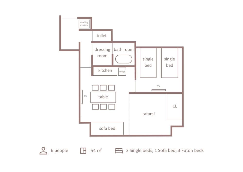 Deluxe 1BR with 6beds (with Tatami Room), Non Smoking