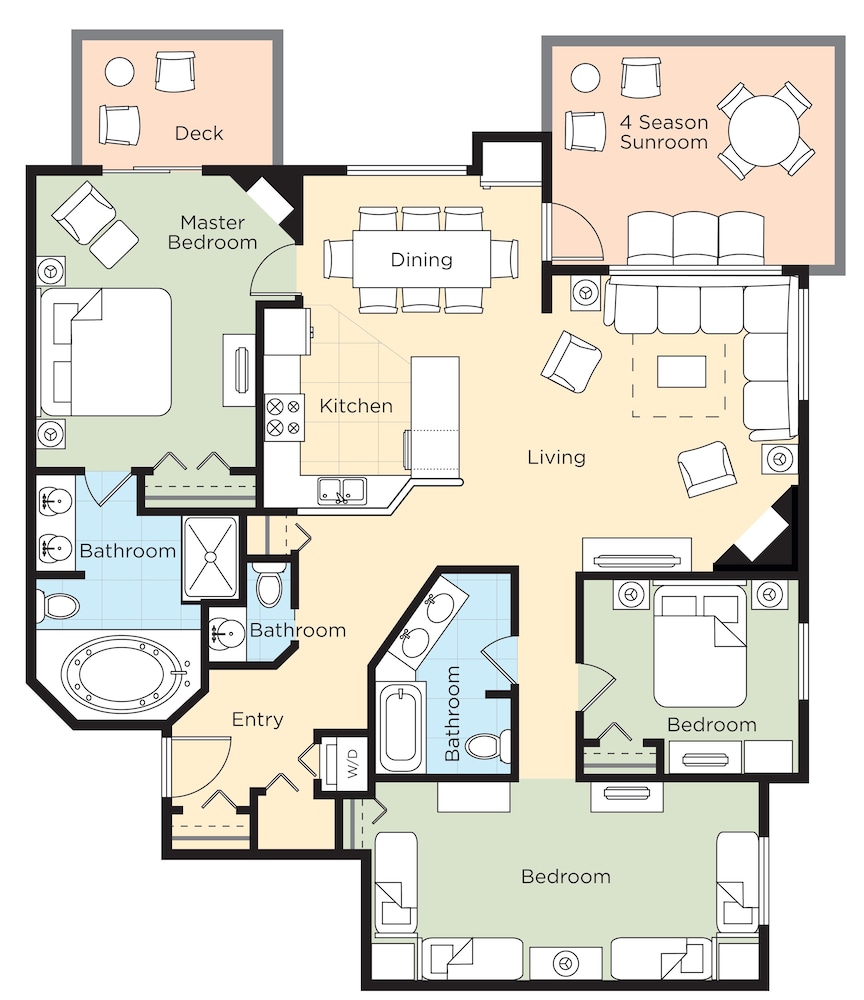 Deluxe Condo, 3 Bedrooms, Kitchen