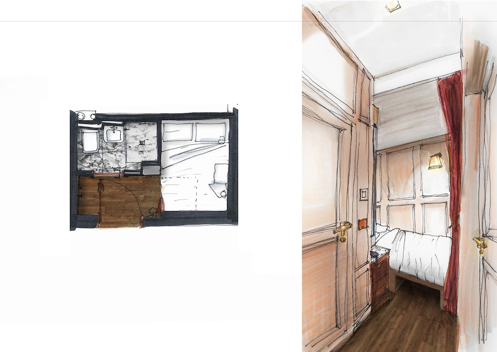 Design Double Room Single Use, 1 Double Bed, No Windows (no wardrobe)