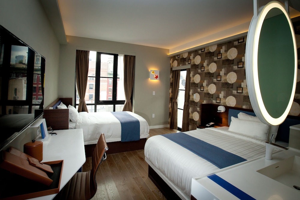 Double Room, 2 Double Beds, Balcony, City View