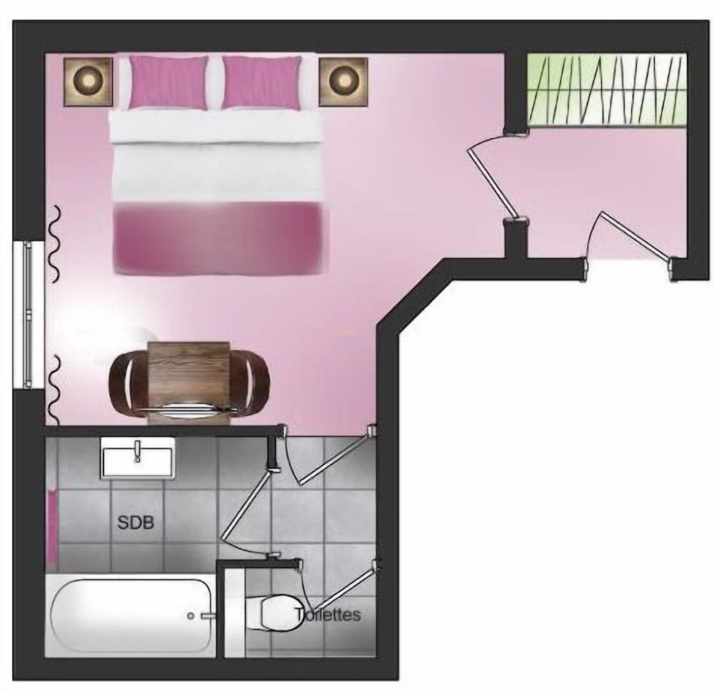 Double or Twin Room, Courtyard Area