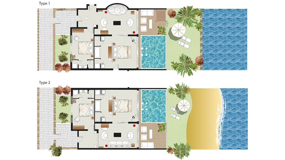 2 Bedroom villa waterfront with private pool
